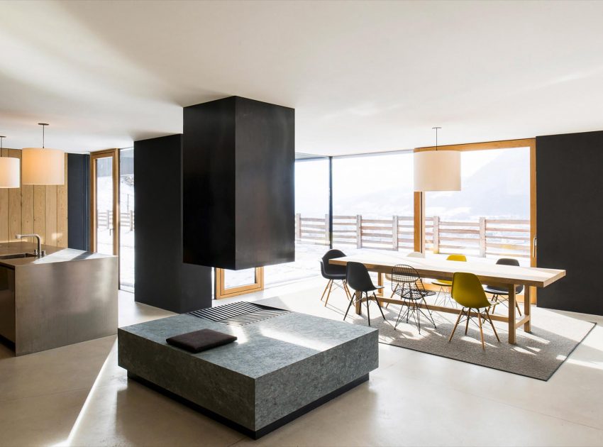 A Stylish Contemporary Home with Natural Stone Walls in Neustift, Italy by Bergmeister Wolf Architekten (10)