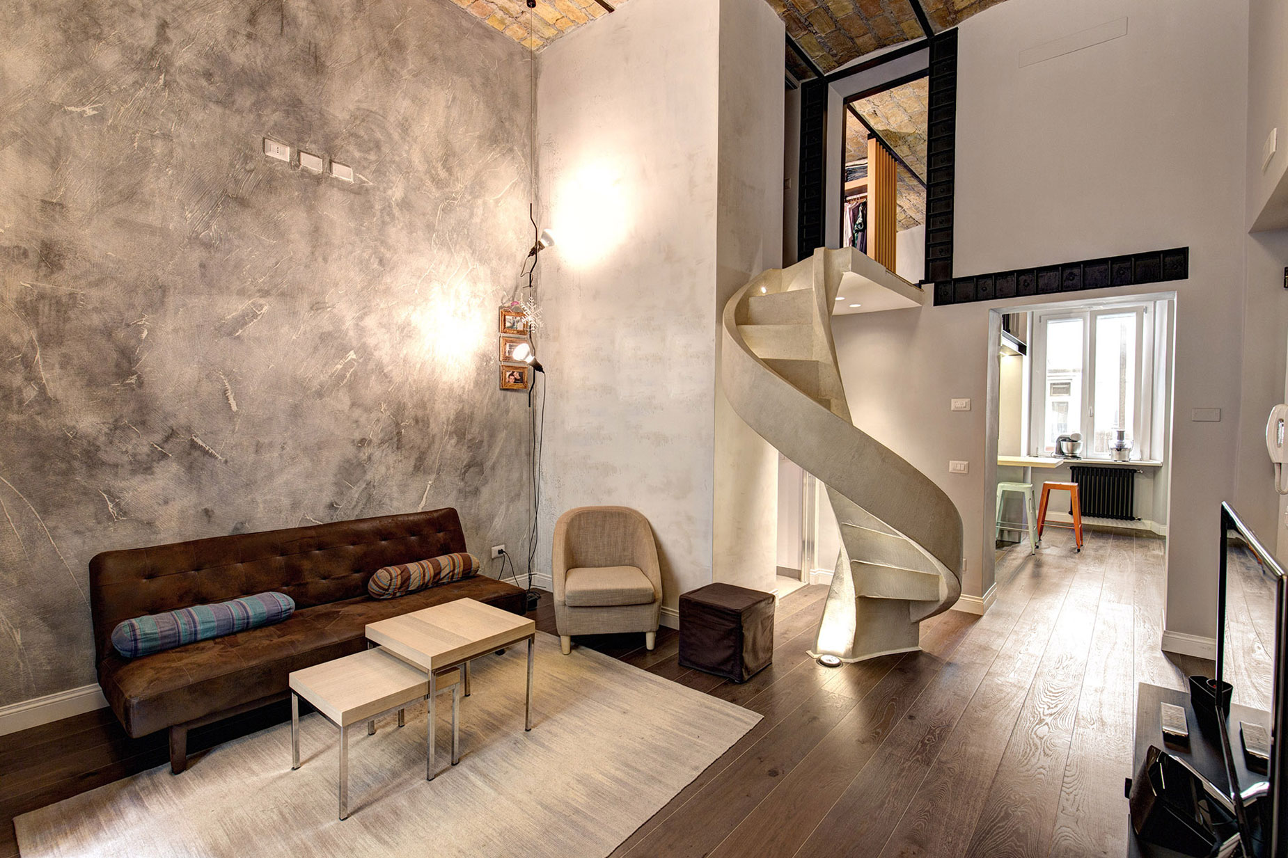 A Stylish Contemporary Home with Spiral Staircase in Rome, Italy by MOB ARCHITECTS (1)