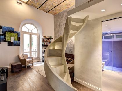A Stylish Contemporary Home with Spiral Staircase in Rome, Italy by MOB ARCHITECTS (12)