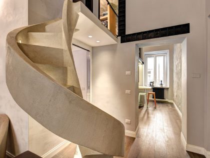 A Stylish Contemporary Home with Spiral Staircase in Rome, Italy by MOB ARCHITECTS (13)