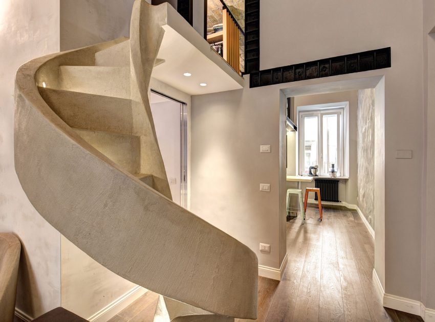 A Stylish Contemporary Home with Spiral Staircase in Rome, Italy by MOB ARCHITECTS (13)