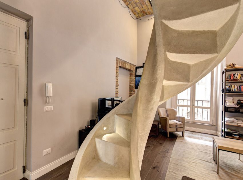 A Stylish Contemporary Home with Spiral Staircase in Rome, Italy by MOB ARCHITECTS (14)