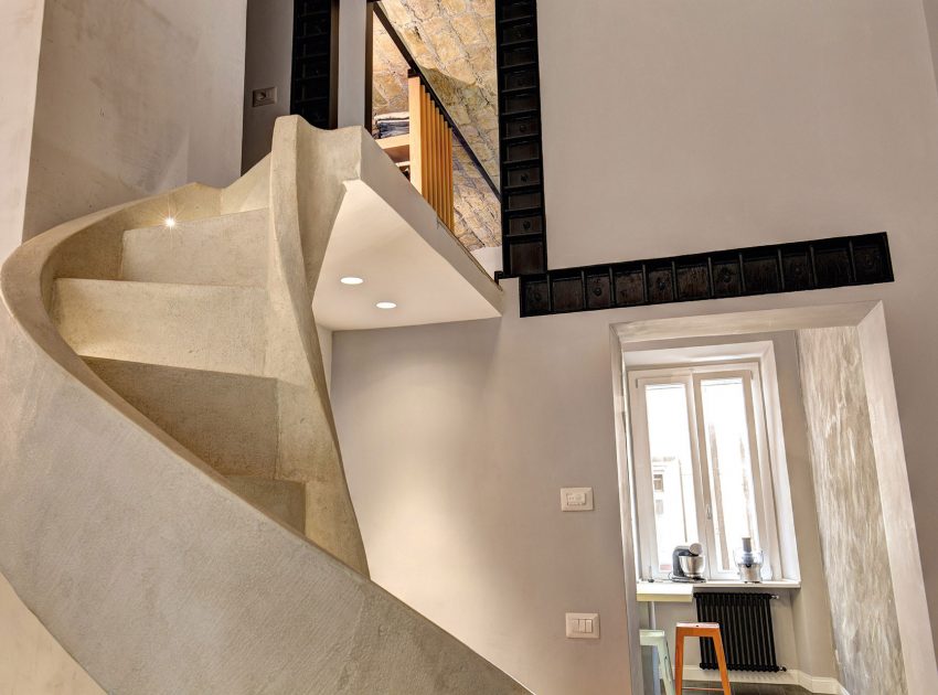A Stylish Contemporary Home with Spiral Staircase in Rome, Italy by MOB ARCHITECTS (16)