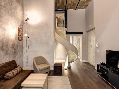 A Stylish Contemporary Home with Spiral Staircase in Rome, Italy by MOB ARCHITECTS (2)