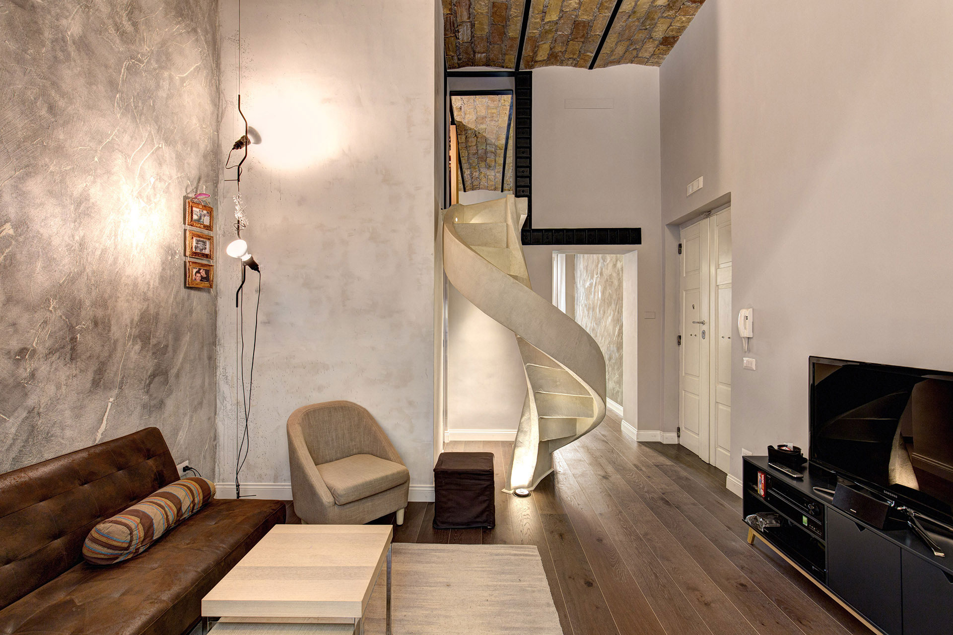 A Stylish Contemporary Home with Spiral Staircase in Rome, Italy by MOB ARCHITECTS (2)
