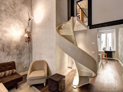 A Stylish Contemporary Home with Spiral Staircase in Rome, Italy by MOB ARCHITECTS (3)