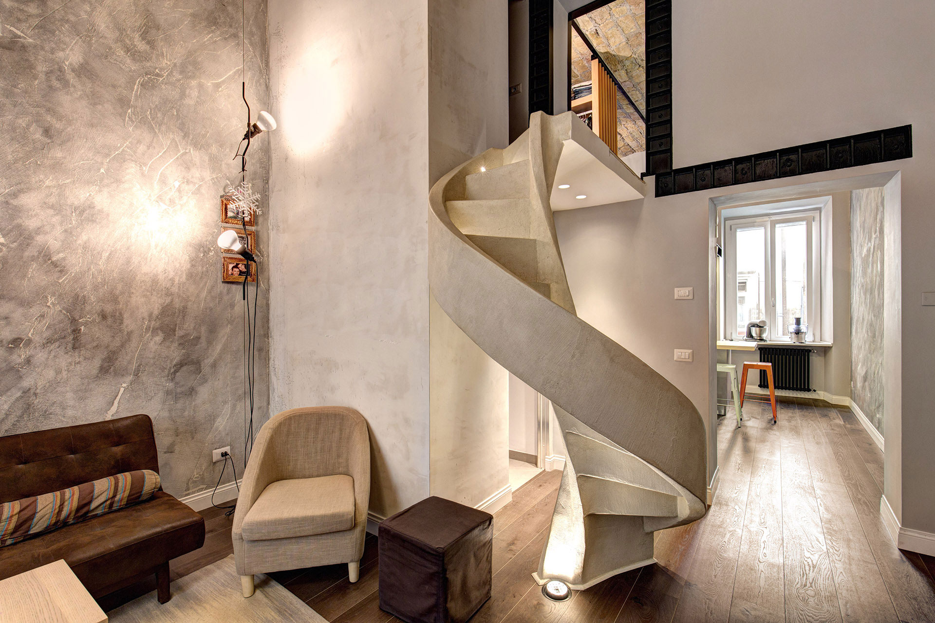 A Stylish Contemporary Home with Spiral Staircase in Rome, Italy by MOB ARCHITECTS (3)