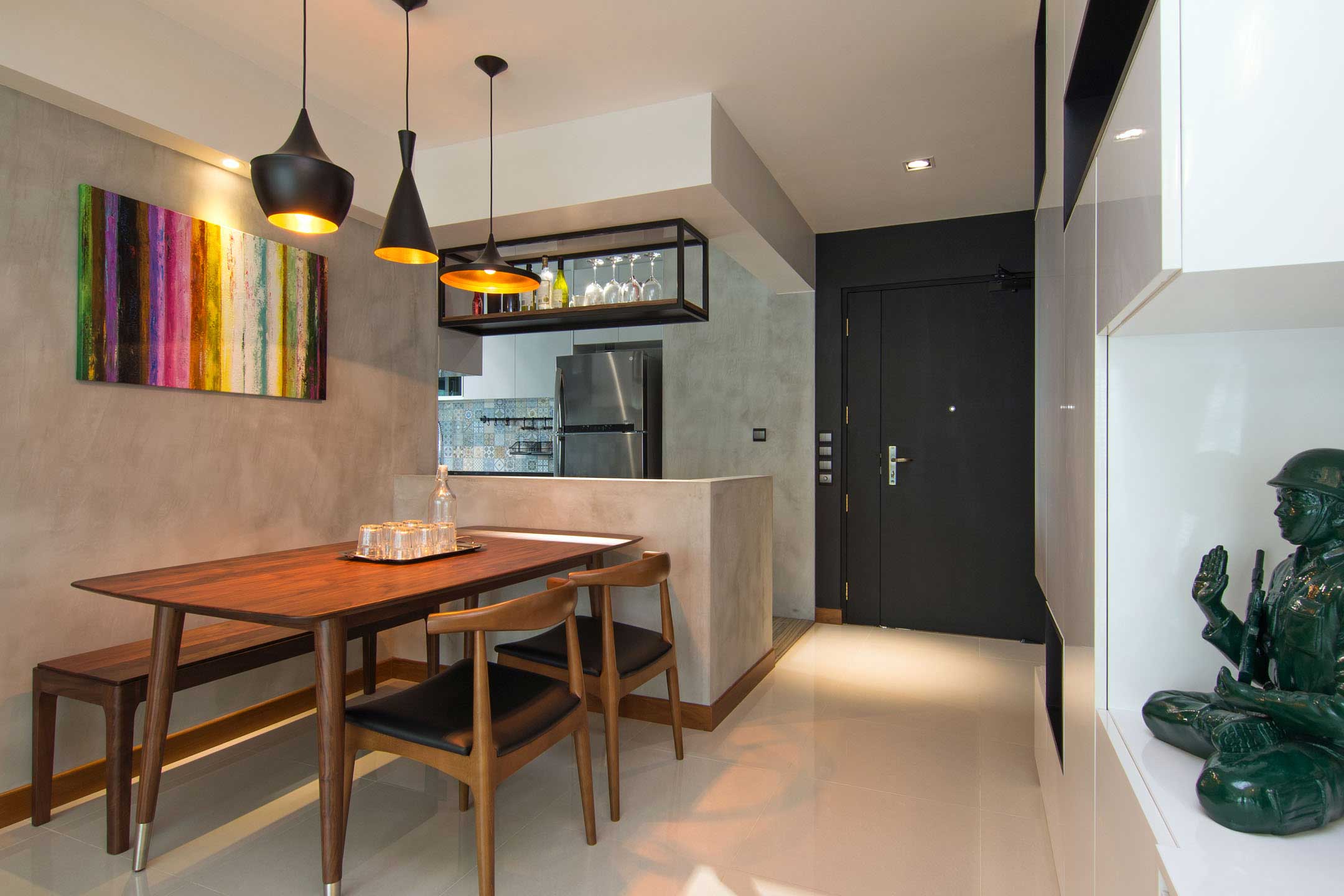 A Stylish Industrial Home for a Young Couple in Singapore by Vievva Designers (1)