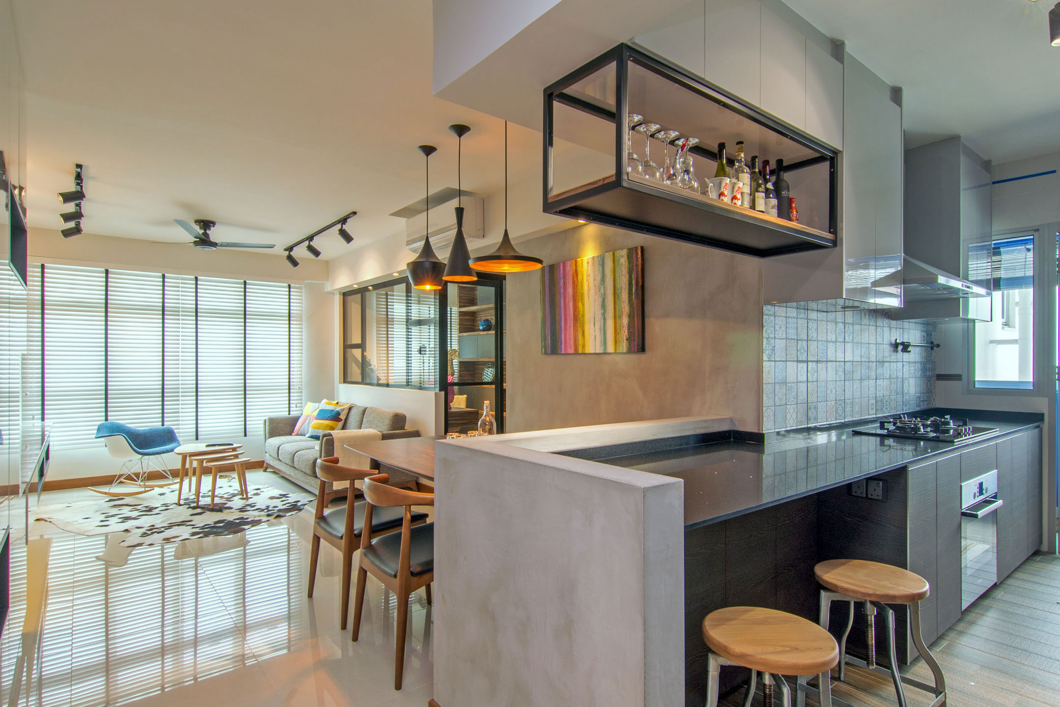 A Stylish Industrial Home for a Young Couple in Singapore by Vievva Designers (9)