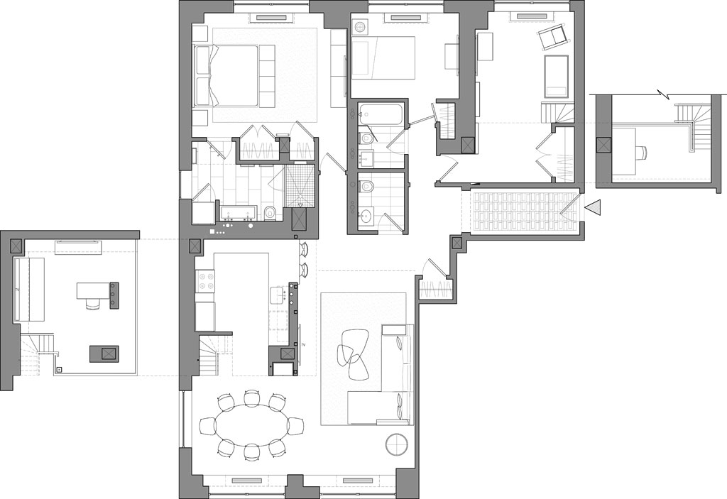 A Stylish Minimalist Apartment with Black and White Colors in New York City by Axis Mundi Design (10)