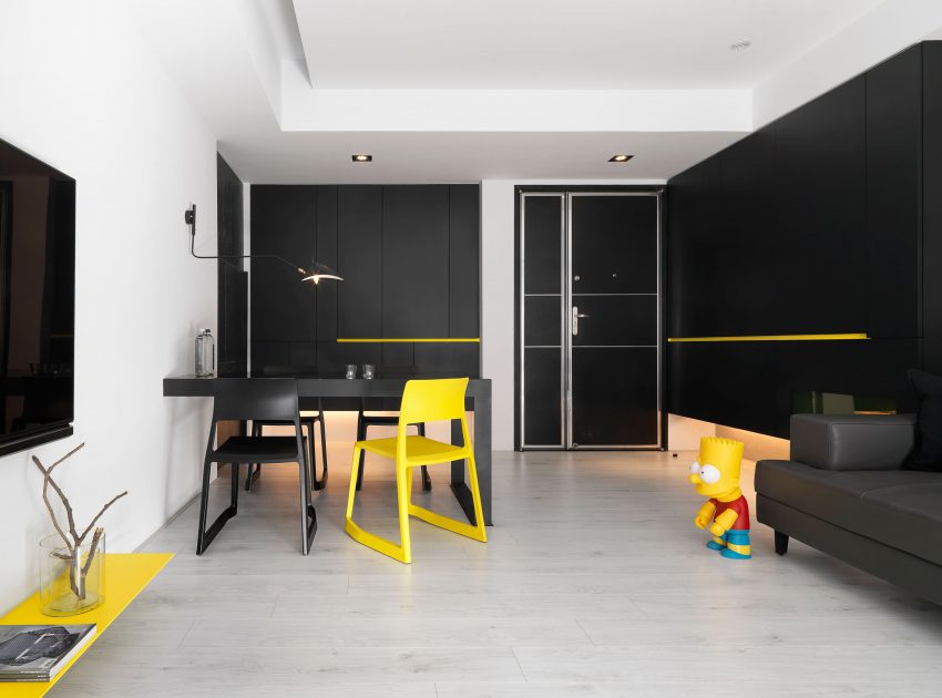 A Stylish Modern Apartment with a Strong Contrast of Materials in Taichung, Taiwan by Z-AXIS DESIGN (1)