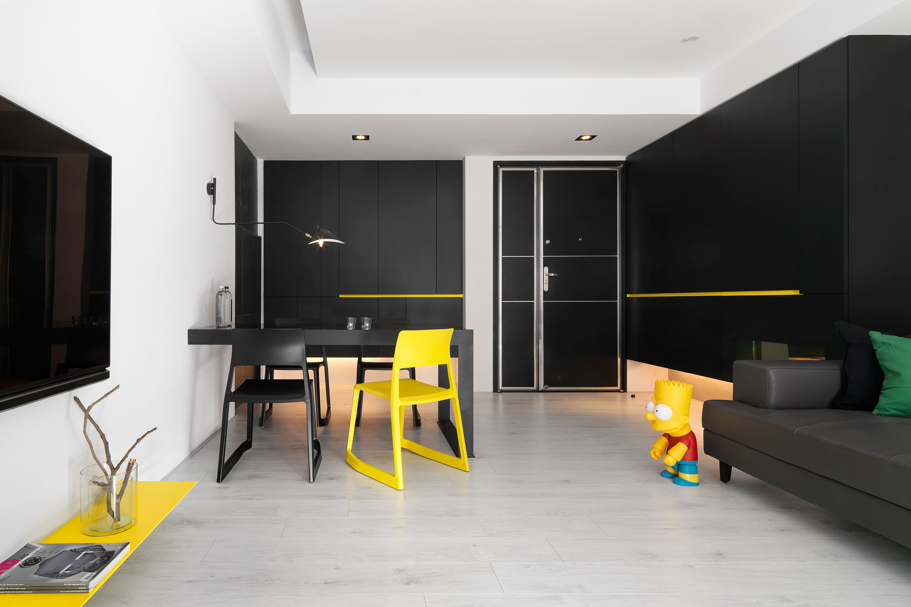A Stylish Modern Apartment with a Strong Contrast of Materials in Taichung, Taiwan by Z-AXIS DESIGN (1)