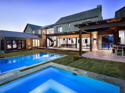 A Stylish Modern Farmhouse Built From Stone, Wood, Glass and Metal in Austin, Texas