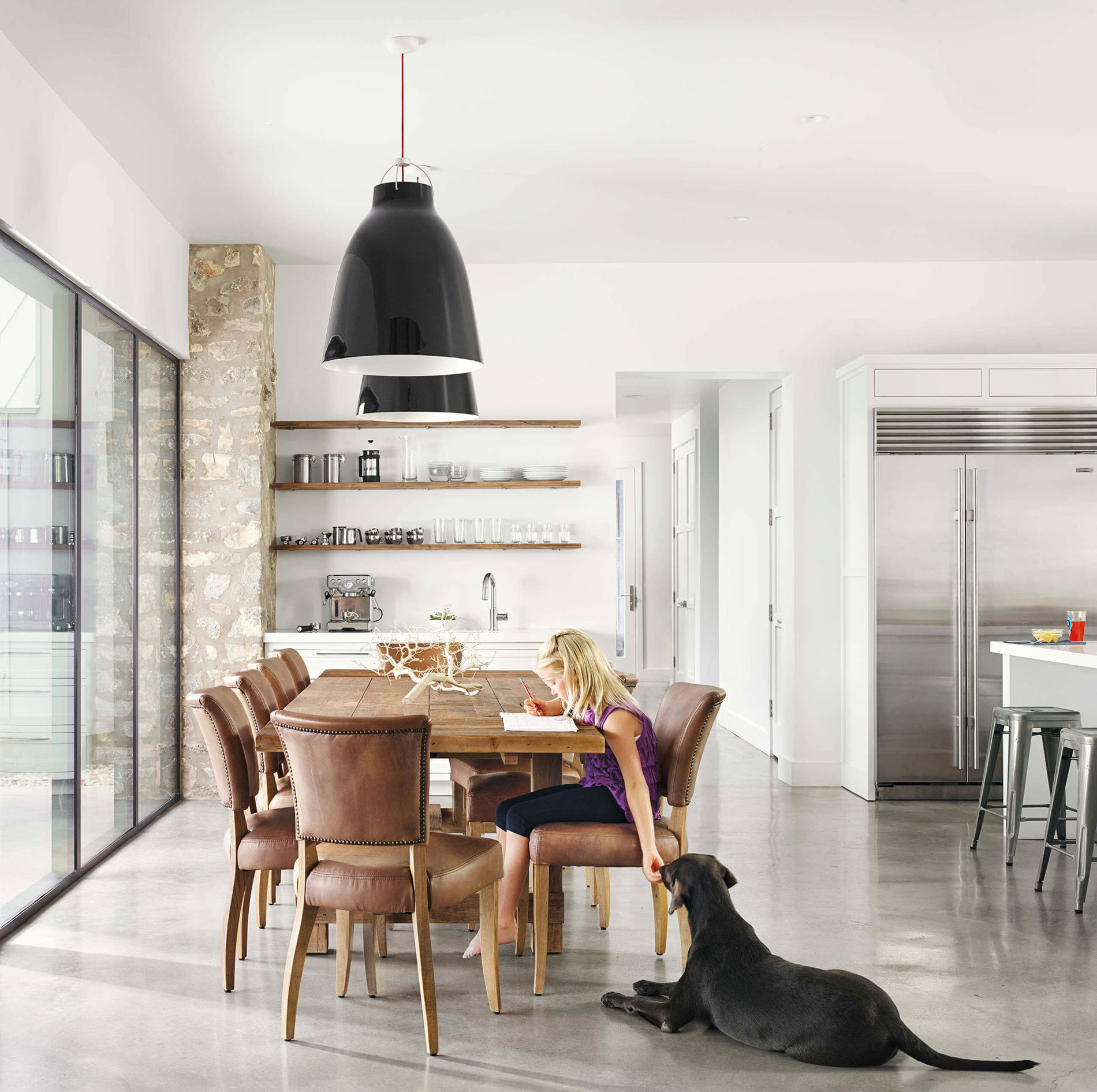 A Stylish Modern Farmhouse Built From Stone, Wood, Glass and Metal in Austin, Texas by Shiflet Group Architects & Glynis Wood Interiors (9)