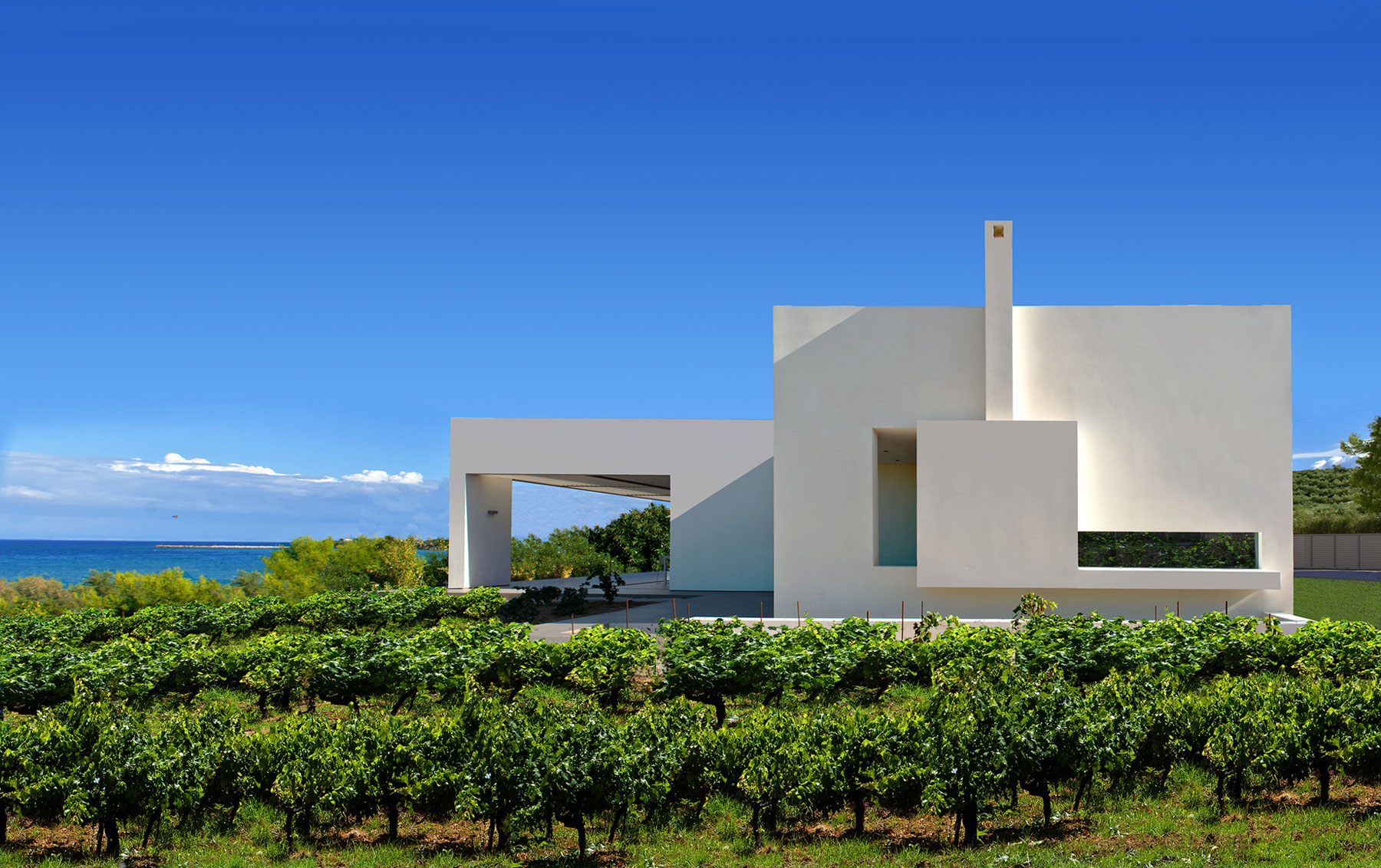 A Stylish Modern House with Mediterranean Sea Views in Ammoudi, Greece by Katerina Valsamaki Architects (2)