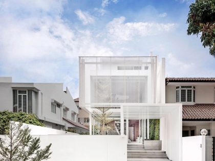 A Stylish Semi-Detached House with White Translucent Box in Singapore by Park + Associates (1)