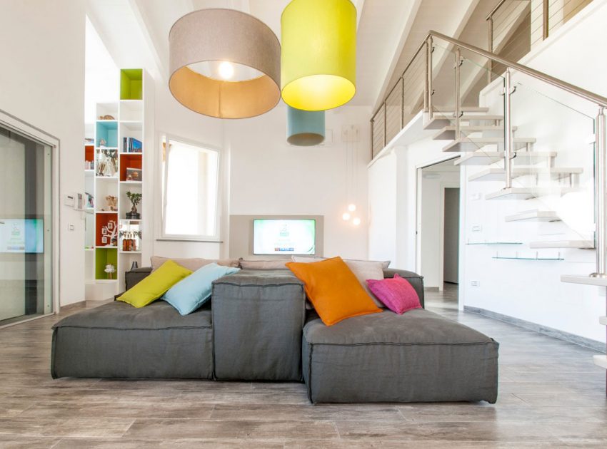 A Stylish and Colorful Modern Penthouse in Pisa, Italy by lorenzo mannini (3)