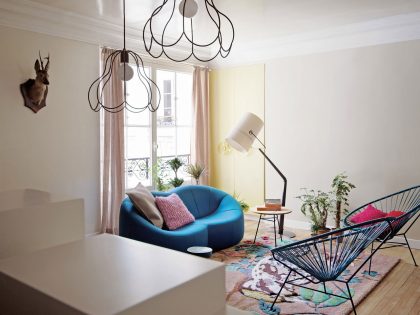 A Stylish and Vibrant Contemporary Apartment in Paris, France