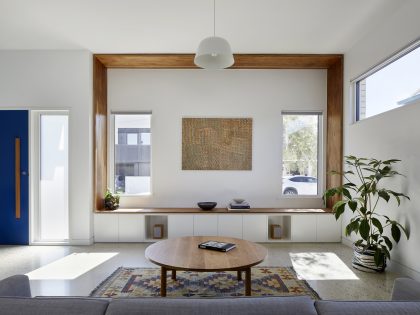 A Sustainable Contemporary Home with Warm Interiors for a Young Family in Melbourne, Australia by Poly Studio (9)