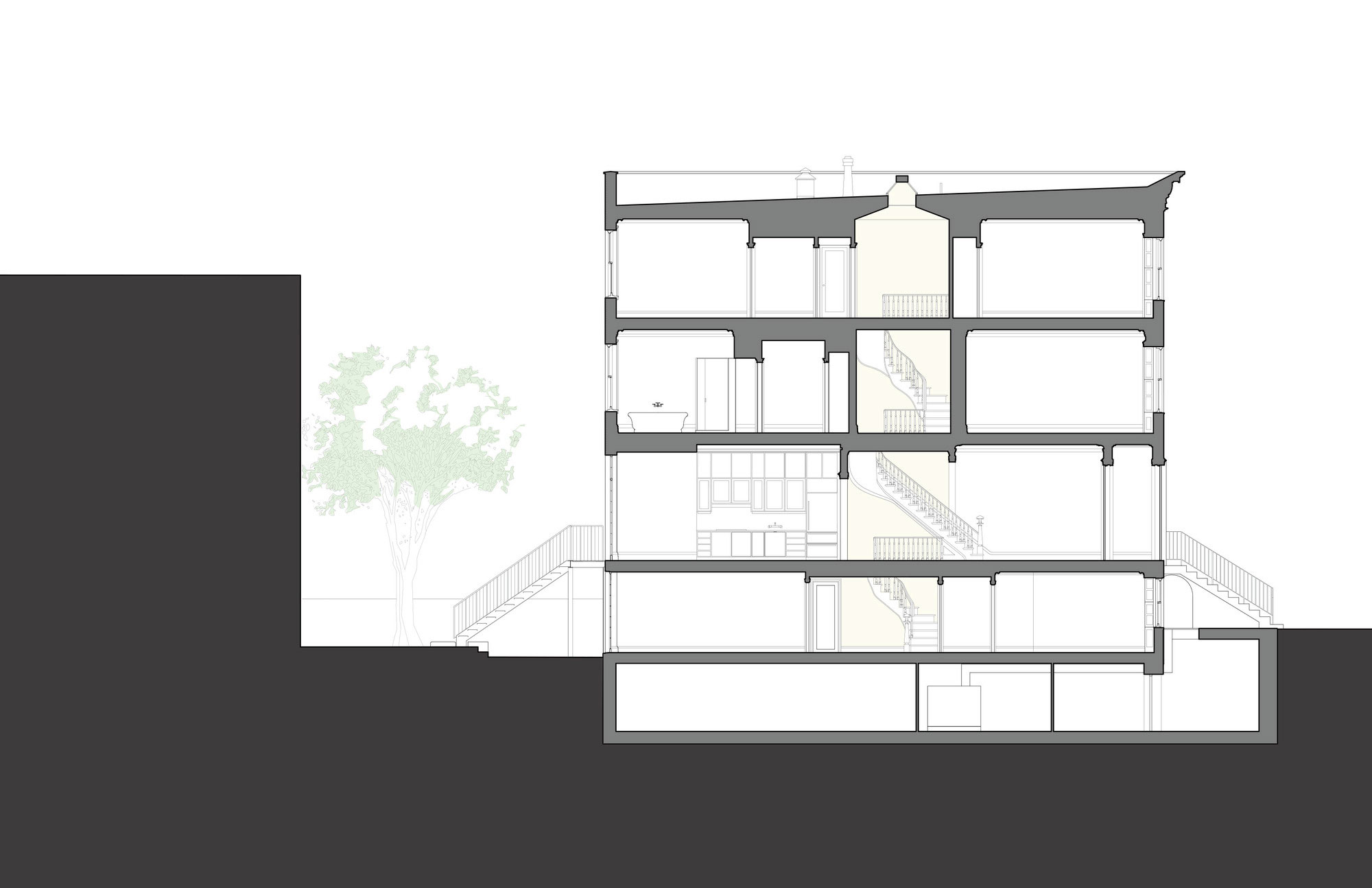 A Three-Family Row House Converted Into an Elegant Contemporary Home in Carroll Gardens, New York City by Lang Architecture (23)