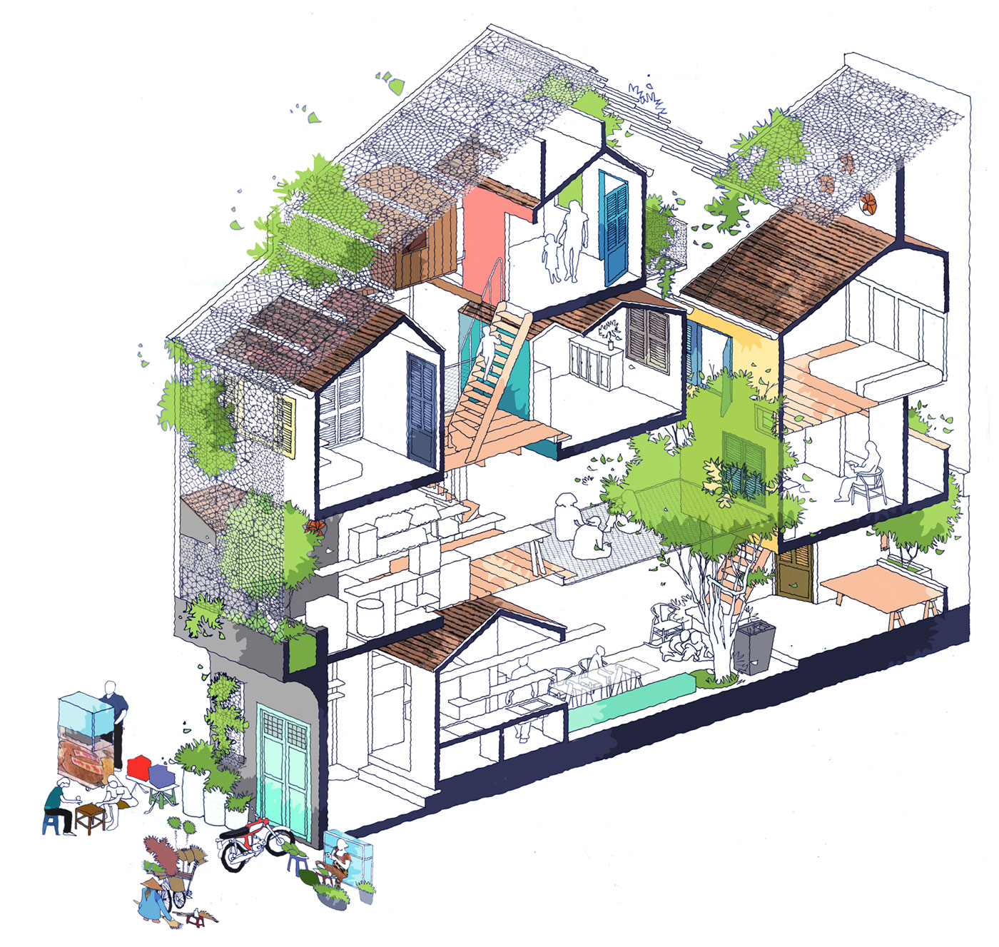 A Wonderful Vertical Home with Indoor Garden and Courtyard in Ho Chi Minh City by a21studĩo (19)