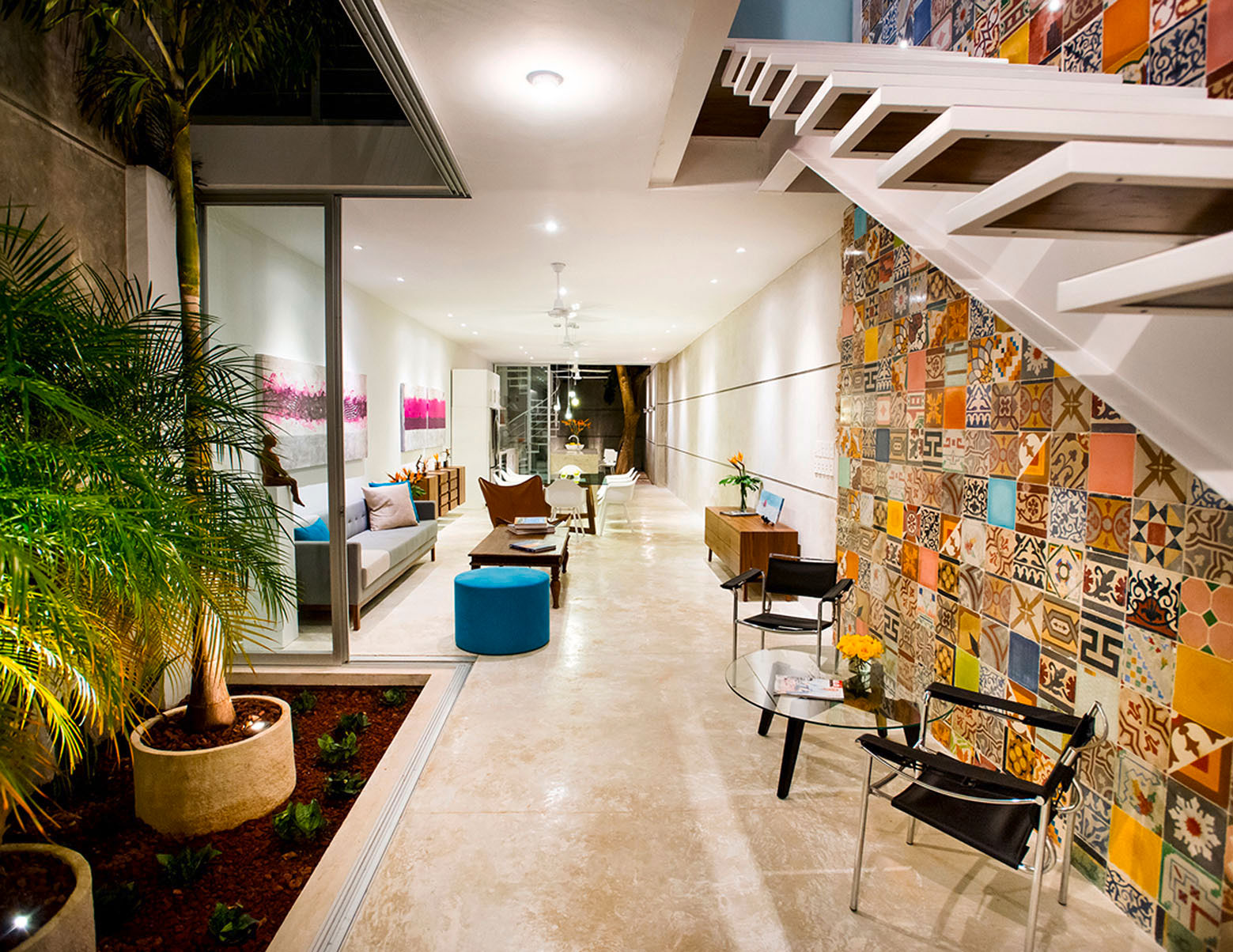 An Eclectic and Colorful Contemporary Home with Wall Tiles in Merida, Mexico by H. Ponce Arquitectos (12)