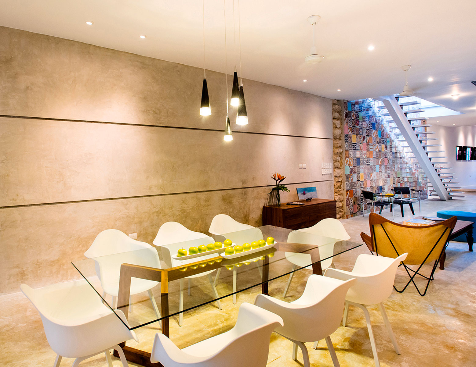 An Eclectic and Colorful Contemporary Home with Wall Tiles in Merida, Mexico by H. Ponce Arquitectos (7)