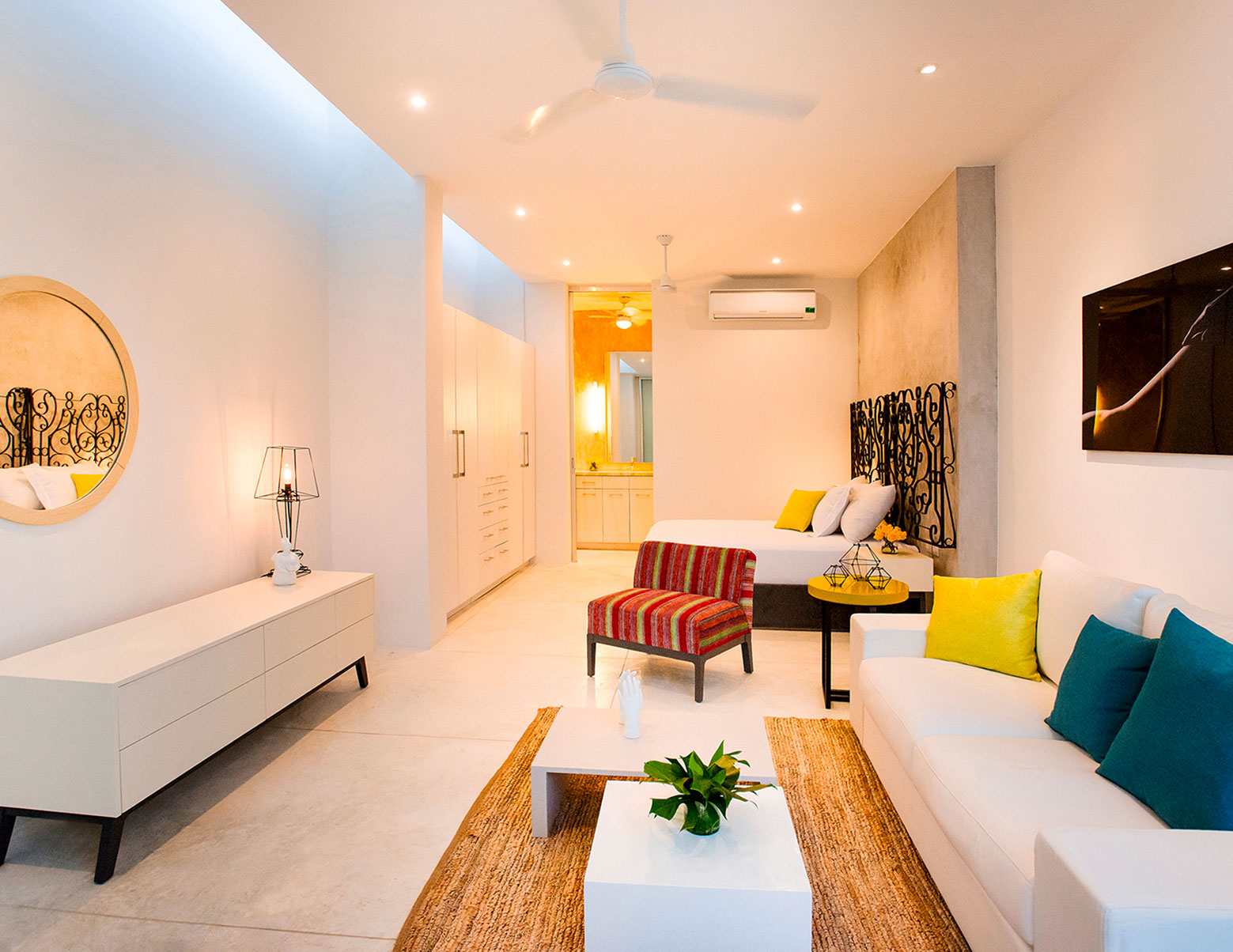 An Eclectic and Colorful Contemporary Home with Wall Tiles in Merida, Mexico by H. Ponce Arquitectos (9)