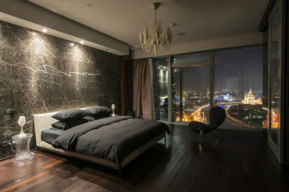 An Elegant Apartment with Black and White Interiors in Saint Petersburg Tower by Yegor Serov (12)