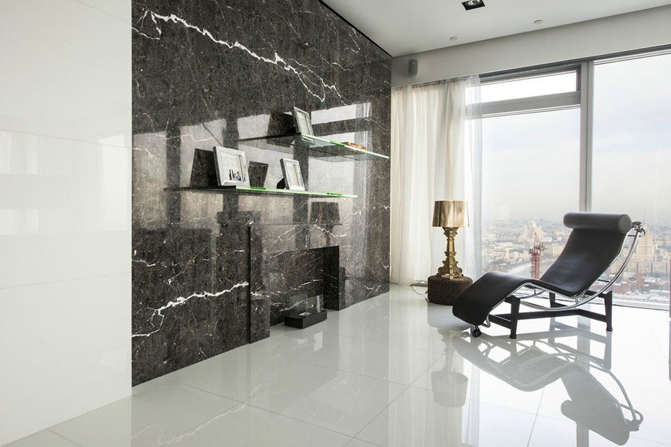 An Elegant Apartment with Black and White Interiors in Saint Petersburg Tower by Yegor Serov (5)