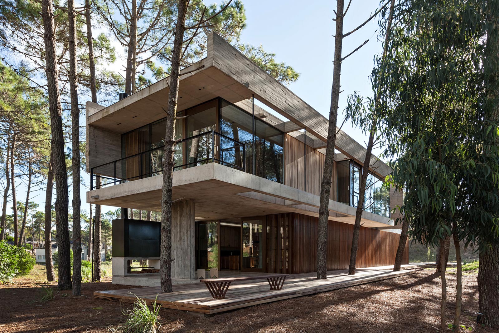 An Elegant Concrete and Glass House in the Forest of Pinamar, Argentina by ATV arquitectos (1)