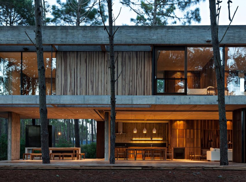 An Elegant Concrete and Glass House in the Forest of Pinamar, Argentina by ATV arquitectos (11)