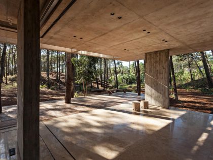 An Elegant Concrete and Glass House in the Forest of Pinamar, Argentina by ATV arquitectos (4)