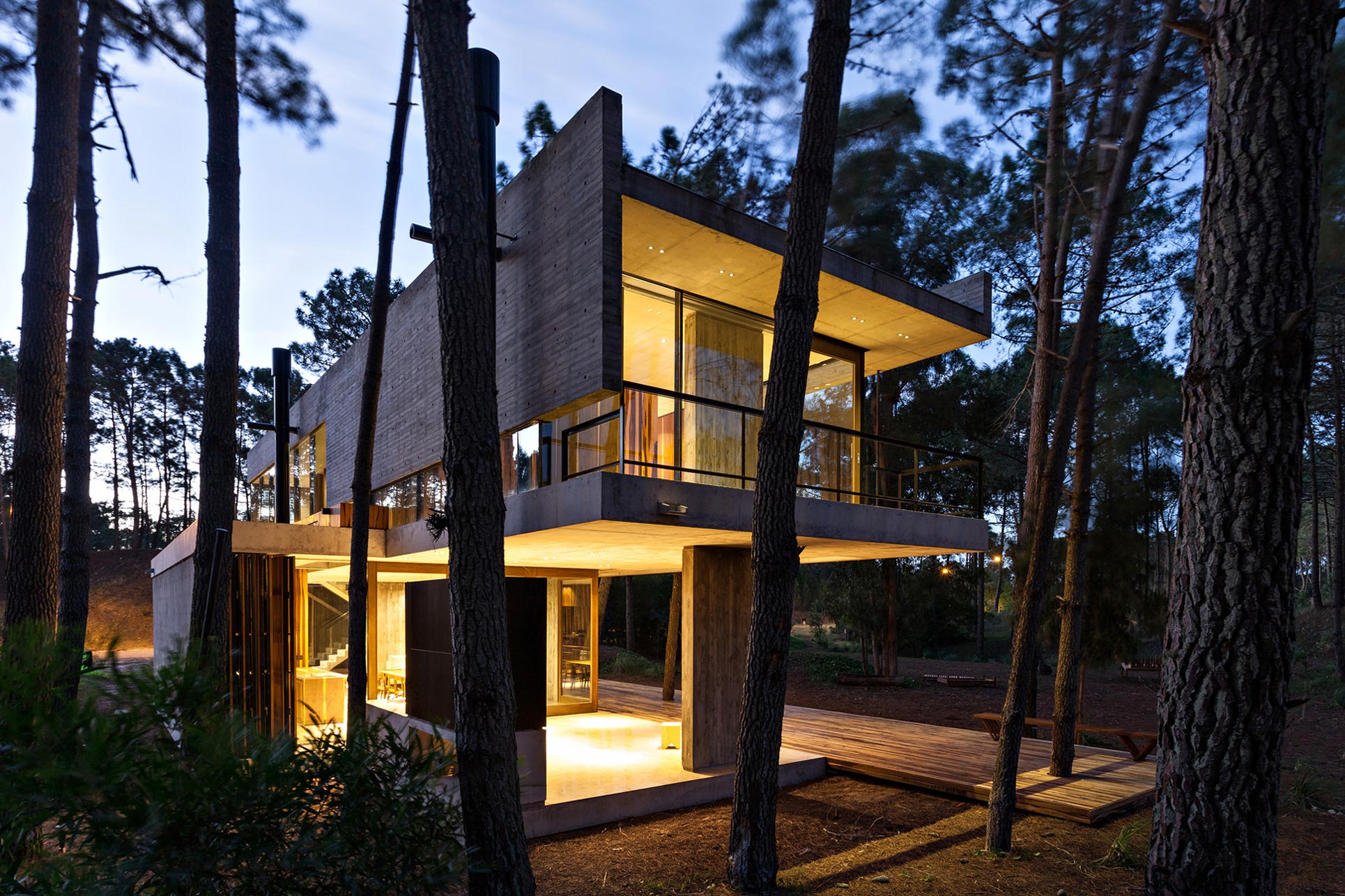 An Elegant Concrete and Glass House in the Forest of Pinamar, Argentina by ATV arquitectos (9)