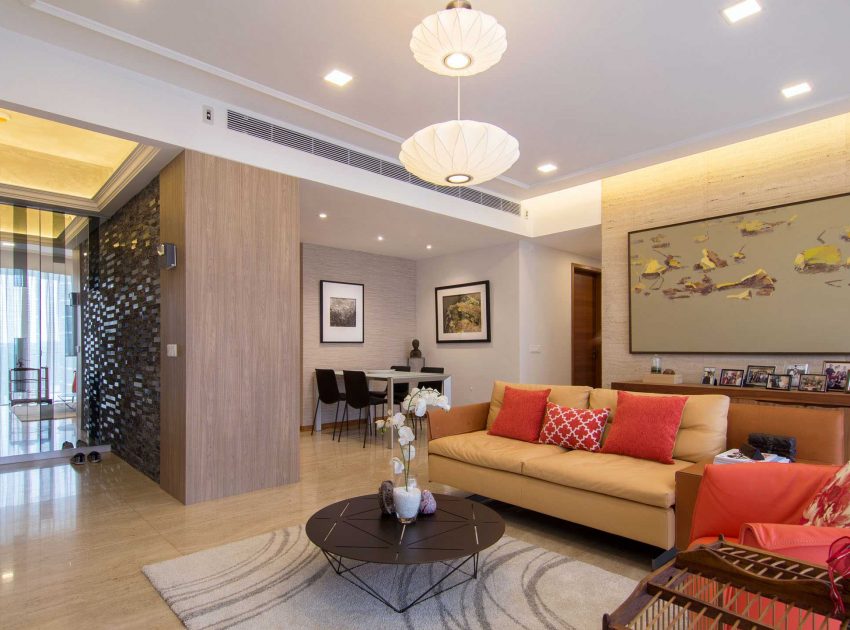 An Elegant Contemporary Apartment with Breathtaking Interior in Singapore by KNQ Associates (3)