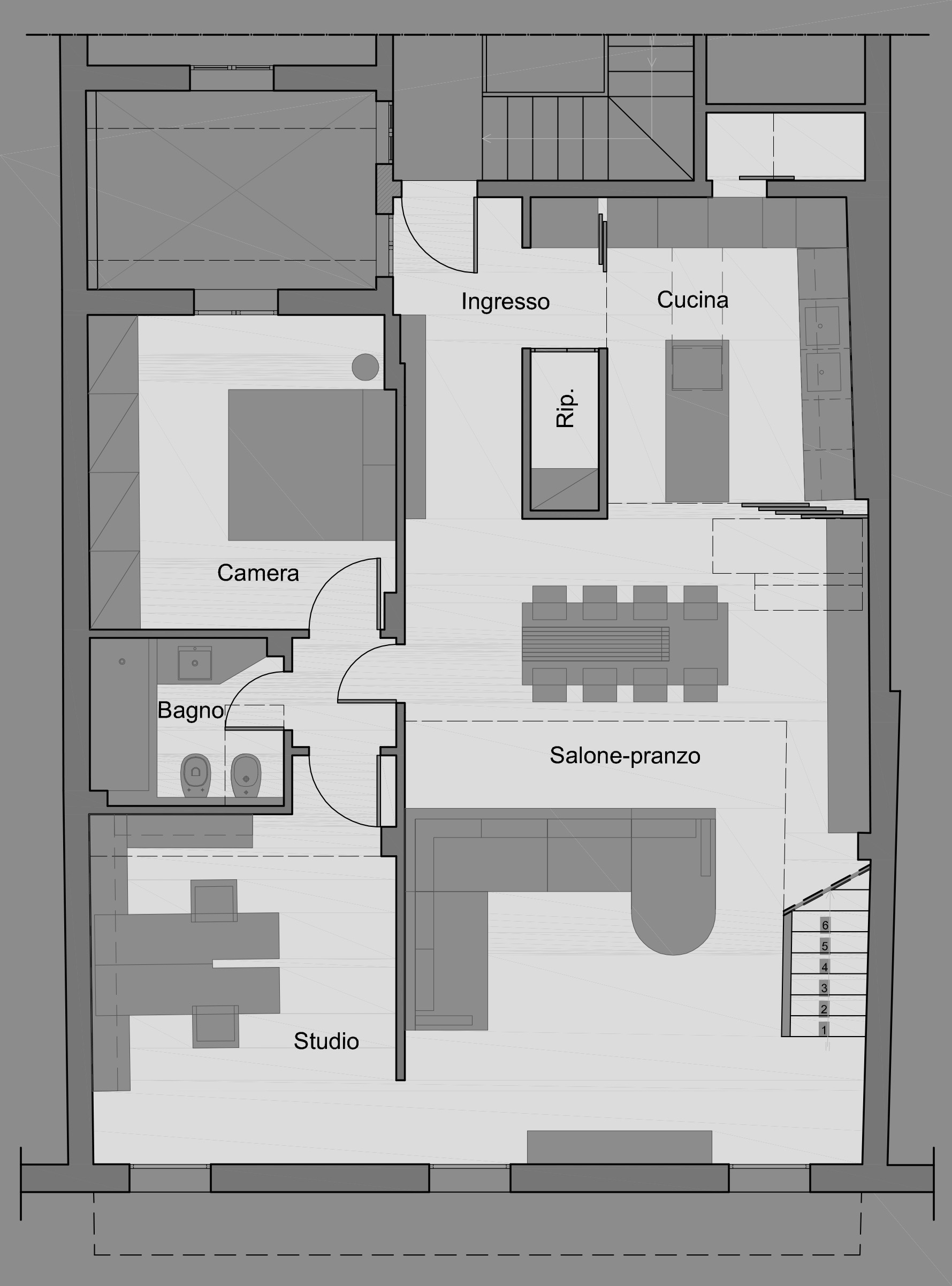 An Elegant Contemporary Attic Apartment with Green and White Interior in Bologna by MAMA (16)