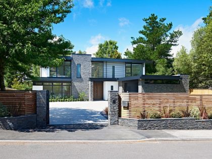 An Elegant Contemporary Home with Strong Contrast and Iroko Timber in Canford Cliffs by David James Architects (3)