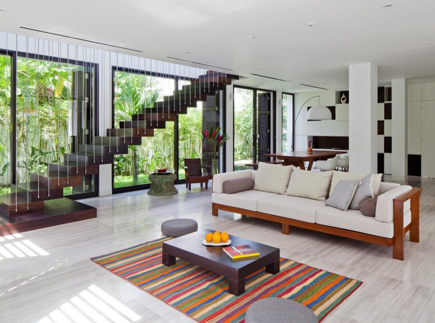 An Elegant Contemporary House with Clean Lines and Open Spaces in Thao Dien by MM ++ Architects (11)