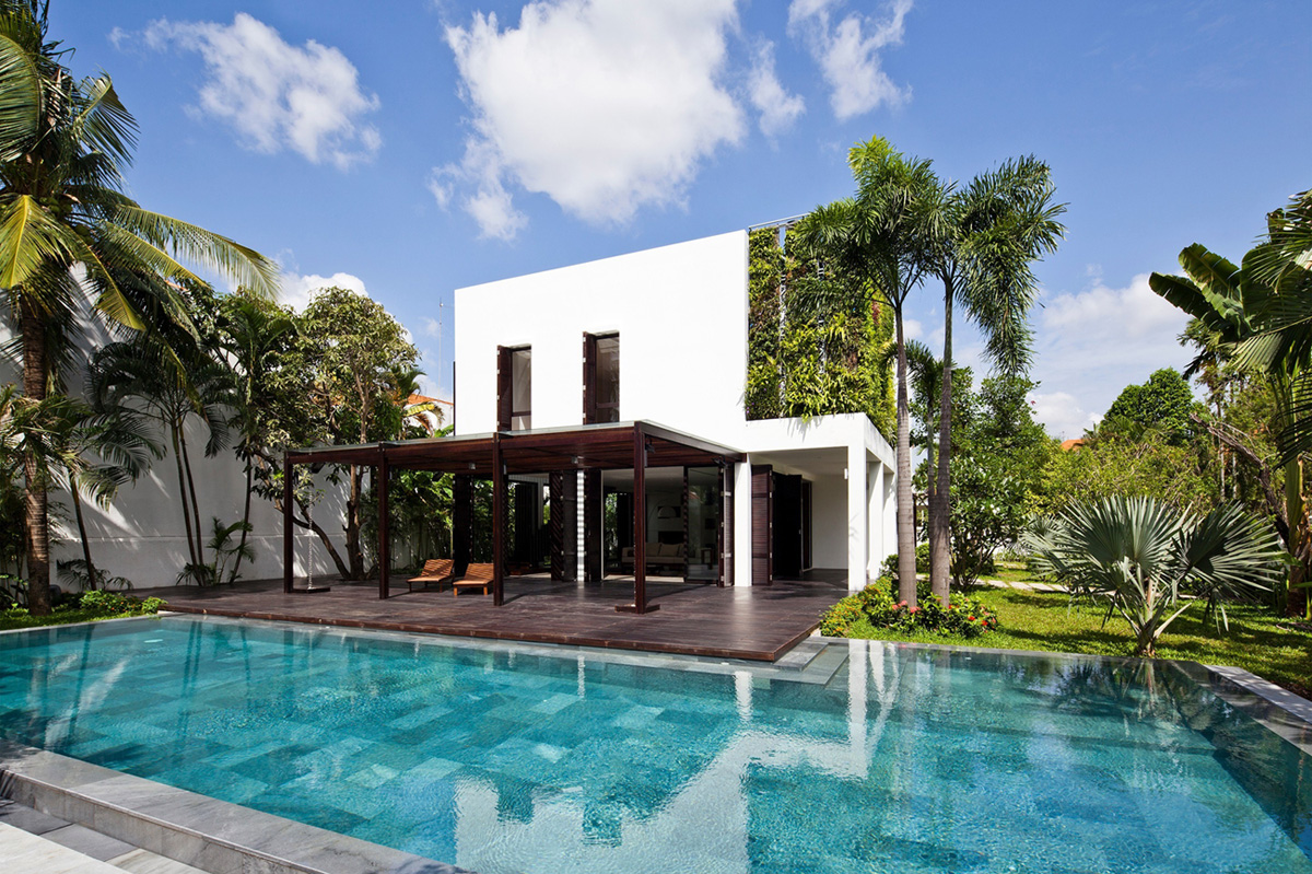 An Elegant Contemporary House with Clean Lines and Open Spaces in Thao Dien by MM ++ Architects (2)