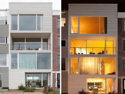 An Elegant Home with Wide Windows and Steel-Framed Balconies in Amsterdam by MEESVISSER (12)