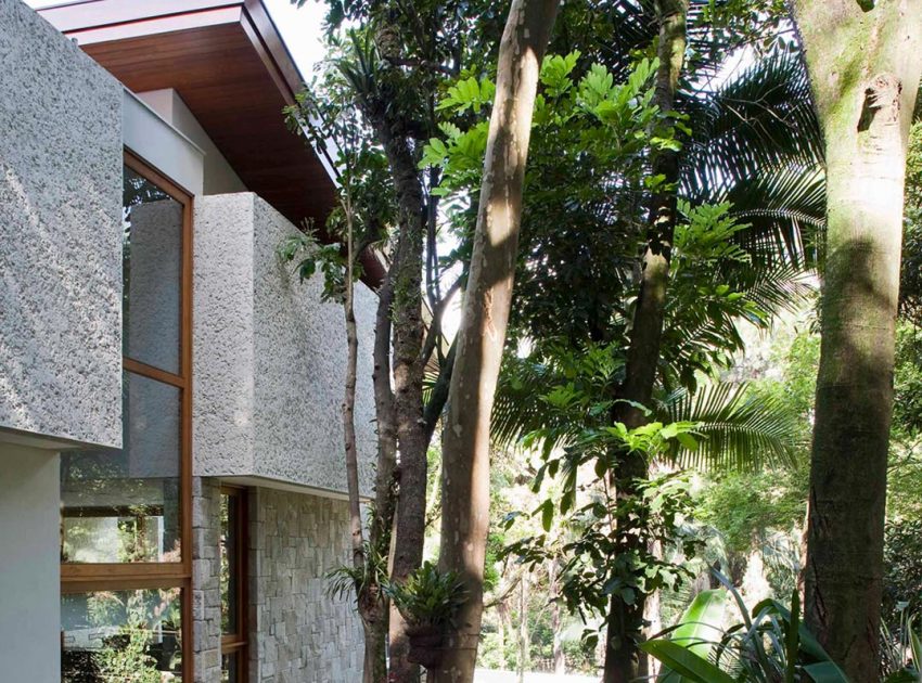 An Elegant House with Swimming Pool Surrounded by Dense Vegetation in São Paulo by Vasco Lopes Arquitetura (5)