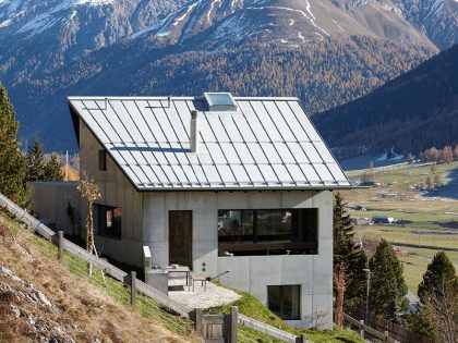 An Elegant Modern Concrete Home in Zuoz, Switzerland