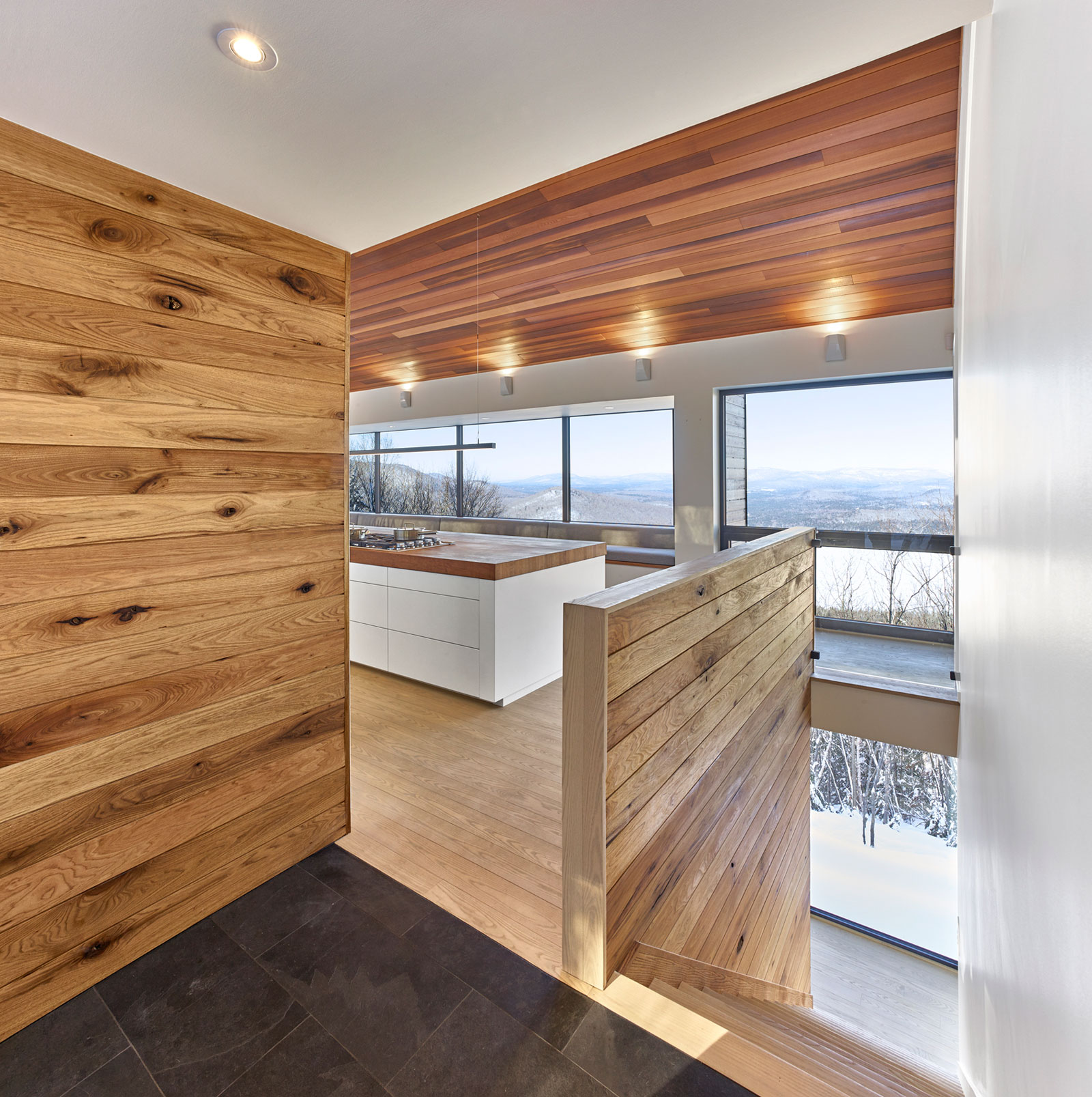 An Elegant Modern Ski Chalet Surrounded by the Forest of Lac Archambault by Robitaille Curtis (9)