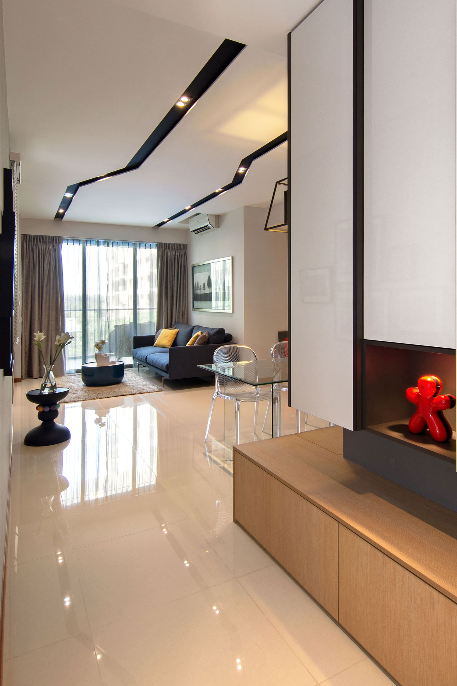 An Elegant Monochromatic Apartment with Light and Airy Interiors in Parc Vera Condo, Singapore by KNQ Associates (6)
