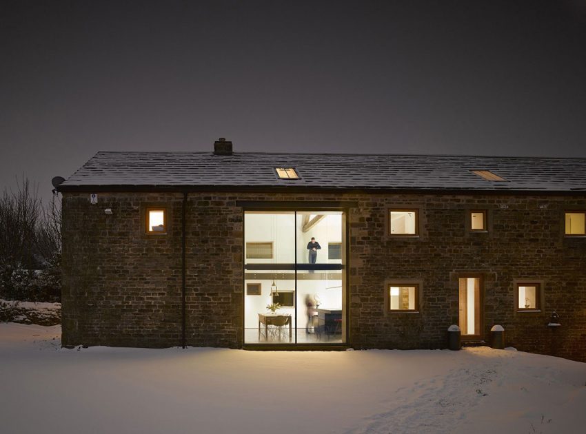 An Old Barn Converted into a Unique Modern Home with Rustic Elements in Hoylandswaine by Snook Architects (10)