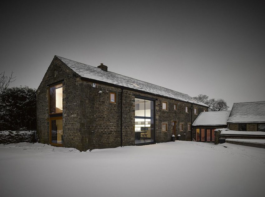 An Old Barn Converted into a Unique Modern Home with Rustic Elements in Hoylandswaine by Snook Architects (11)