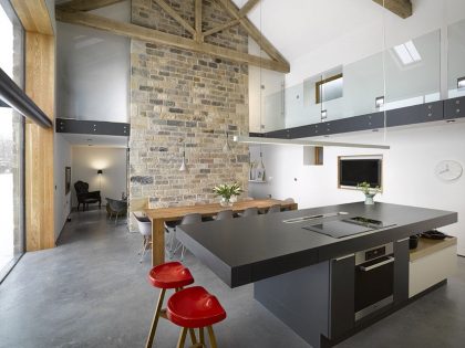 An Old Barn Converted into a Unique Modern Home with Rustic Elements in Hoylandswaine by Snook Architects (5)