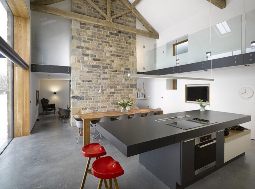 An Old Barn Converted into a Unique Modern Home with Rustic Elements in Hoylandswaine by Snook Architects (5)