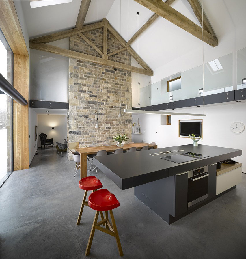 An Old Barn Converted into a Unique Modern Home with Rustic Elements in Hoylandswaine by Snook Architects (5)