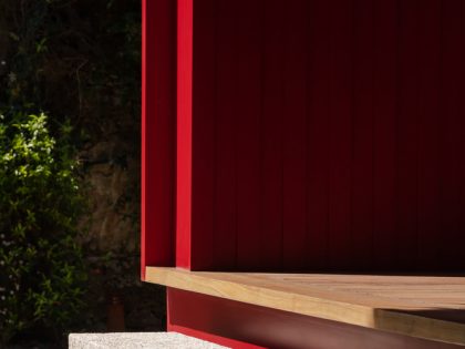 A Beautiful and Bright Red House Overlooks a Stunning Landscape in Vila Nova de Famalicão, Portugal by NOARQ (6)